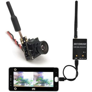 Mini 5.8G Fpv 48CH 25Mw Zender VTX-CAM Met 800TVL Camera En Skydroid Otg Uvc Ontvanger Voor Android Mobiele telefoon Tablet