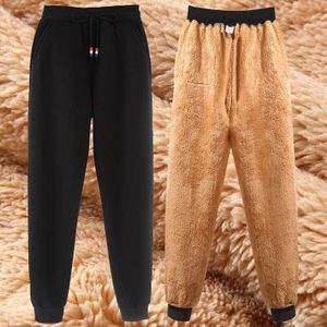 Slanke Vrouwen Broek Winter Lamsvacht Kasjmier Broek Warme Vrouwelijke Casual Broek Harembroek Gevoerd Fleece Broek Herfst Joggingbroek