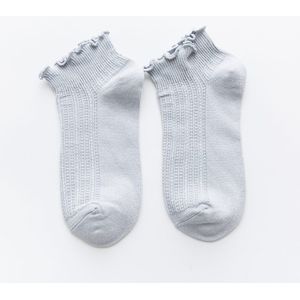 Effen Kleur Vrouwen Korte Sokken Zomer Low Cut Ankle Boot Sokken Vrouwen Bamboevezel Japanse Kawaii Leuke Kant Stroken Ruffle sokken