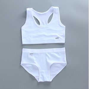 Meisjes Training Bh Slipje Kids Katoenen Ondergoed Sets Tieners Studenten Beha Vest En Slipje Draadloze Meisjes Sportbeha 8-16Y Топик