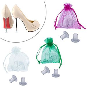 20 Paren/partij Hak Protectors Hoge Heeler Antislip Zilverkleurige Hak Stopper Latin Stiletto Dansen Cover Voor Bridal Wedding Spaans