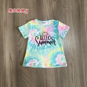 Girlymax Zomer Baby Meisjes Raglans Boutique Tie Geverfd Hello Zomer Katoenen Top T-shirts Kinderen Kleding Korte Mouw Mama Volwassen