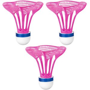 3 Stks/pak Outdoor Badminton Airshuttle Plastic Nylon Bal Voor Training 3 Pcs Feather Shuttle Birdies Weerstand Tegen Wind