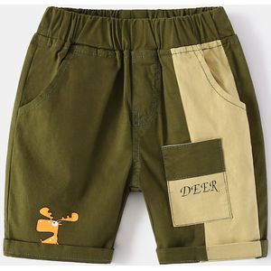 Patchwork Jongens Shorts Zomer Katoen Mode Peuter Knie Lengte Broek Elastische Taille Broek Kinderen Kinderkleding