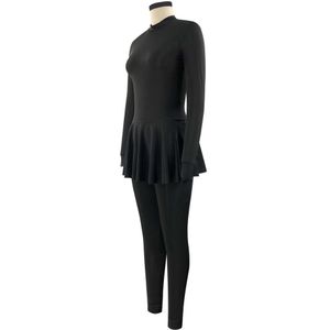 5XL Size Zwarte Bodysuit Badpak Voor Burkini Moslim Mode Badmode Vrouwen Een Stuk Badpak Lange Mouwen Islamitische Zwemkleding