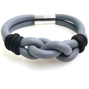 YD & YDBZ Handgemaakte Armbanden Voor Vrouwen Rubber Armband Binden Mode Accessoires Zwart En Grijs Kettingen