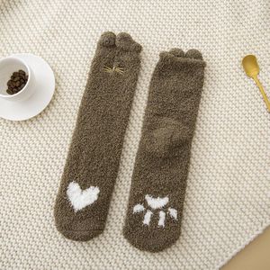 Winter Funny Animal Leuke Fuzzy Sokken Vrouwen Dikke Cartoon Sok Katoen Warme Pluizige Thuis Vloer Kousen Calcetines Huis Mujer