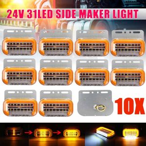 10Pcs 24V 31 Led Auto Truck Zijmarkeringslichten Externe Lichten Waarschuwing Achterlicht Signal Brake Lampen Voor trailer Vrachtwagen Bus