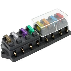 4way/6 Way/ 8 Manier Zekeringkast Houder Zekering Blok Met 8 Standaard Zekeringen Voor Auto Vrachtwagen Boot voertuig 12V/24V/32V