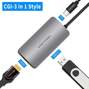 Ventie Thunderbolt 3 Dock USB Hub Type C naar HDMI USB3.0 RJ45 Adapter voor MacBook Samsung Dex S8/S9 huawei P20 Pro usb c Adapter