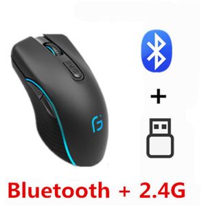 Oplaadbare Computer Muis X9 Dual Mode Bluetooth 4.0 + 2.4Ghz Draadloze Mause 2400Dpi Optische Gaming Voor Pc Laptop