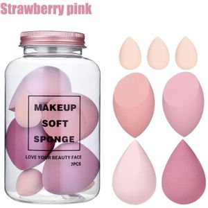 7 Pcs/Fles Beauty Blender Cosmetische Puff Set Make-Up Foundation Spons Vrouwen Poederdons Make-Up Tools