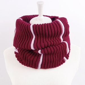 Luxe Gestreepte Winter Warm Knit Neck Warmer Infinity Sjaal voor Vrouwen Man Winter Dubbele Cirkel Loop Sjaals Sjaals Ring Wraps
