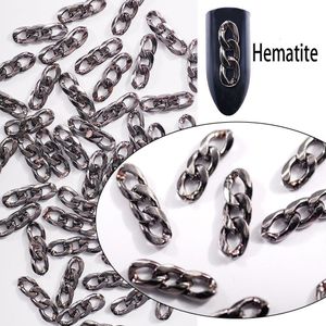 3 Sectie Keten Nail Art Legering Accessoires Goud En Zilver Punk Wind Platte Ketting 4X14 Mm Nail Chain ornamenten