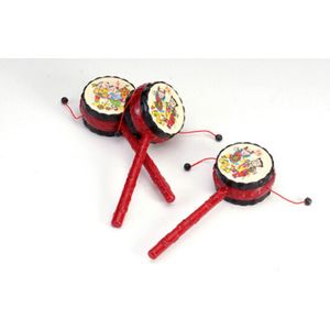 1Pcs Hamer Speelgoed Rode Rammelde-Drums Sets Baby Drum Hamer Rammelaar Kinderen Kids Voice Speelgoed Voor Fun China tranditonal Speelgoed