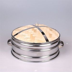 Roestvrij Staal Bamboe Stoomboot, Plantaardige Mand, Knoedel, Vis Rijst, Voedsel, Verwarming Stoomboot CY51102