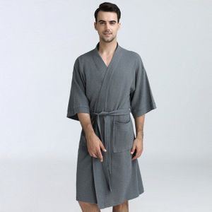 Mannen Katoen Nachtkleding Zomer Casual Robe Gown Kimono Badjas Half Sleeve Nachtjapon Losse Thuis Kleren Mannelijke Nachtkleding M XL