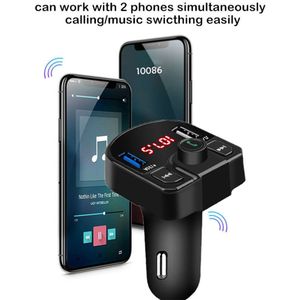 Bluetooth Handsfree Car Kit Fm-zender 3.1A Snelle Dual Usb Charger Adapter Draadloze Auto MP3 Speler Tf U Disk Voor vw Honda