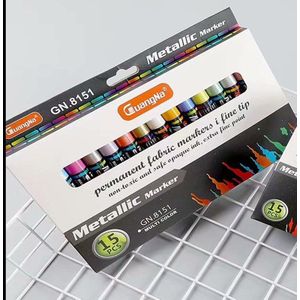 15 Kleur/Set Metalen Acryl Pen Creatieve Markers Multifunctionele Candy Kleur Markeerstift Waterdichte Verf Marker Pen Kunst Levert
