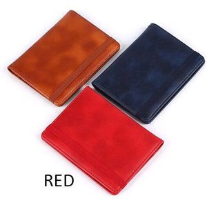 Anti RFID Blocking Lederen Paspoorthouder Passport Cover Card Case Portemonnee met Elastiek Sluiting