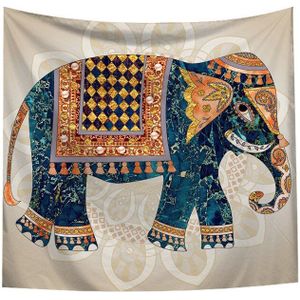 Mode Olifant Gedrukt Tapestry Indiase Stijl Patroon Muur Opknoping Print Sprei Gooi Thuis Room Decor Creatieve