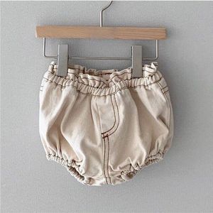 2022 Koreaanse Stijl Zomer Baby Meisjes Jongens Shorts Wit Blauw Elastische Taille Denim Pp Lantaarn Broek Kinderkleding E1980