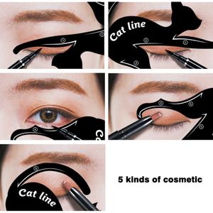 2 stks/set Modieuze Vrouwen Kat Lijn Eye Make-Up Eyeliner Unieke Stencils Templates Makeup Tools Kits Voor Ogen Eyeliner Gereedschap