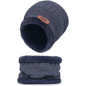 Unisex Adult Winter Warm Slouchy Dikke Beanie Sneeuw Knit Skull Cap Fleece Voering Warme Muts Sjaal Set Mode Accessoires
