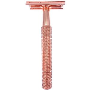 Rose Gold Scheermes Klassieke Dubbele Rand Scheermes Voor Mens Scheren &amp; Womens Ontharing Met Scheren Blades Manual Scheerapparaat