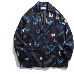 Dark Icoon Blauwe Vlinder Jas Mannen Oversized Mannen Jassen Bovenkleding Jassen Voor Man