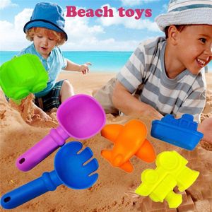 Willekeurige Kleur Zomer Zand Sandbeach Kids Plastic Strand Speelgoed 6Pcs Auto Vliegtuigen Spade Schop Hark Water Gereedschap Sets Plezier strand Speelgoed
