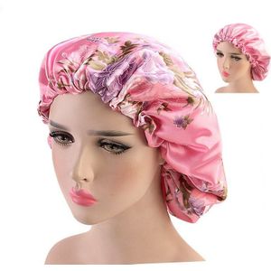 Extra Grote Satijn Bekleed Mutsen Afrikaanse Patroon Stof Ankara Mutsen Vrouwen Slaap Cap Winter Mode Hoofd Wrap