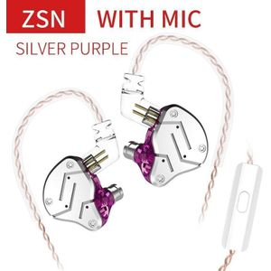 KZ ZSN Metal Koptelefoon Hybride technologie 1BA + 1DD HIFI Bass Oordopjes In Ear Monitor Headset Sport Noise Cancelling Hoofdtelefoon