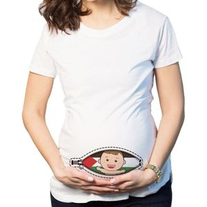 Zwangerschap T-shirt Vrouwen Moederschap Baby In Pocket Print T-shirt Top Tee T-shirt Zwangerschap Kleding