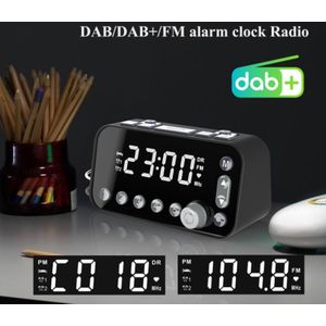 Digitale Wekker Dab/Fm Radio Backup Dual Alarm Instellingen Jumbo Scherm Elektronische Desktop Klok Met Snooze Functie