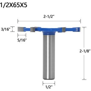 SHERUI 1pc 1/2 "Shank 12mm schacht 6 Rand T Type Steken Cutter Houtbewerking Tool Router Bits Voor hout Industriële Grade Frezen Cu
