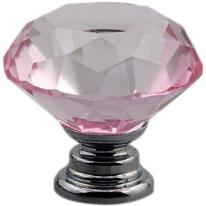 Roze 10 Stuks 30Mm Crystal Glass Kast Knoppen Diamant Vorm Lade Keukenkasten Dresser Kast Kledingkast Pulls Handvat