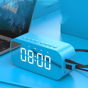 Led Wekker Met Fm Radio Draadloze Bluetooth Speaker Spiegel Display Ondersteuning Aux Tf Usb Muziekspeler Draadloze Voor Kantoor thuis