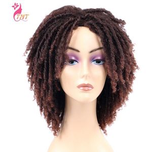 Krullend Dreadlock Pruik Korte Twist Synthetisch Gevlochten Pruiken Ombre Afro Korte Krullend Synthetische Pruik Mannen Vrouwen Mode Roll Twist Pruiken