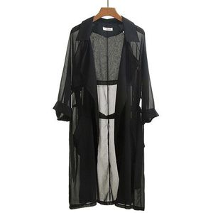 Lui Chiffon Windbreaker Vrouw Lange Knie Losse Zonnebrandcrème Super Fee Zomer Vest Dunne Jas Vroege Voorjaar Stijl