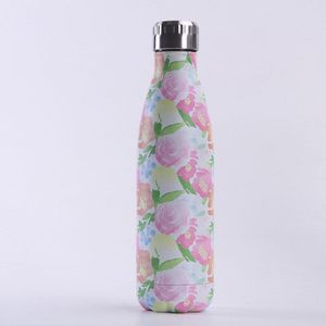 Custom Cactus Water Fles Bloemen Roestvrij Staal Water + Flessen Thermos Geïsoleerde Fles Bier Cup Gym Koffie Thee Cup Reizen mok