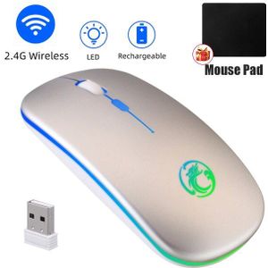 Rgb Licht Bluetooth Draadloze Muis Stille Oplaadbare Voor Android Pc Computer Macbook Ipad Backlit Muizen Laptop Accessoires
