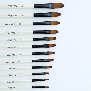 12 Kunstenaar Aquarel Penselen Kwast Voor Nylon Penselen Olieverf Acryl Platte & Tip Kit Pen Kunst Levert