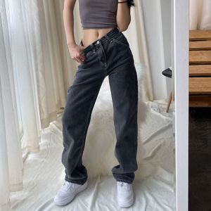 Jeans Voor Vrouwen Blauw Losse Hoge Taille Mom Grote Size Straight Broek Lange Losse Wijde Pijpen Vrouwen Jeans streetwear