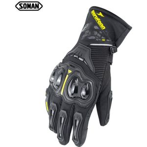 Ademend Motorcycle Racing Motocross Handschoenen Anti-Vallen Waterdichte Scooter Handschoen Volledige Vinger Lederen Handschoenen Soman MG20