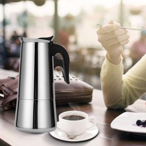 Roestvrij Staal Koffie Pot Mokka Espresso Latte Percolator Stove Koffiezetapparaat Pot Percolator Drinken Tool Koffiekan