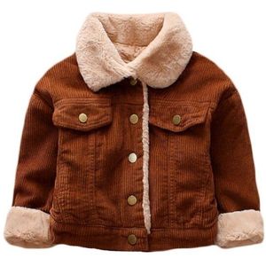 1-5Y Winter Baby Meisjes Kleding Plus Fluwelen Jasje Warm Snowsuit Baby Effen Kleur Jas Kinderen Bovenkleding