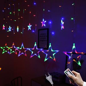 110V 220V Led Star Gordijn String Light Kerstverlichting Kerst Garland Voor Wedding Party Venster Outdoor Indoor jaar Decor