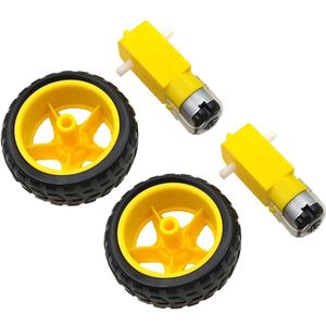 2 Stuks Kleine Smart Autobanden Wiel Robot Chassis Kit Met Dc Speed Reduction Motor Programmeerbare Speelgoed Deel Voor Kids