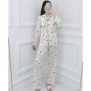 Vrouwen Zijde Satijn Pyjama Pyjama Set Lange Mouw Nachtkleding Pijama Pyjama Pak Vrouwelijke Slaap Tweedelige Set Loungewear